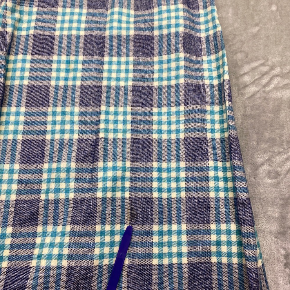 Vintage Pendleton Wool Maxi Skirt Blue Teal Plaid High Waist Size 8 Fits 23" USA - Picture 8 of 9